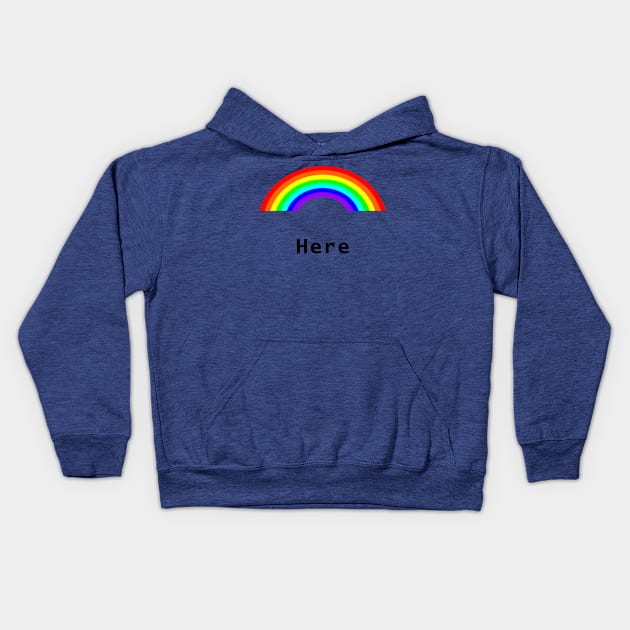 Here Rainbow Kids Hoodie by ellenhenryart